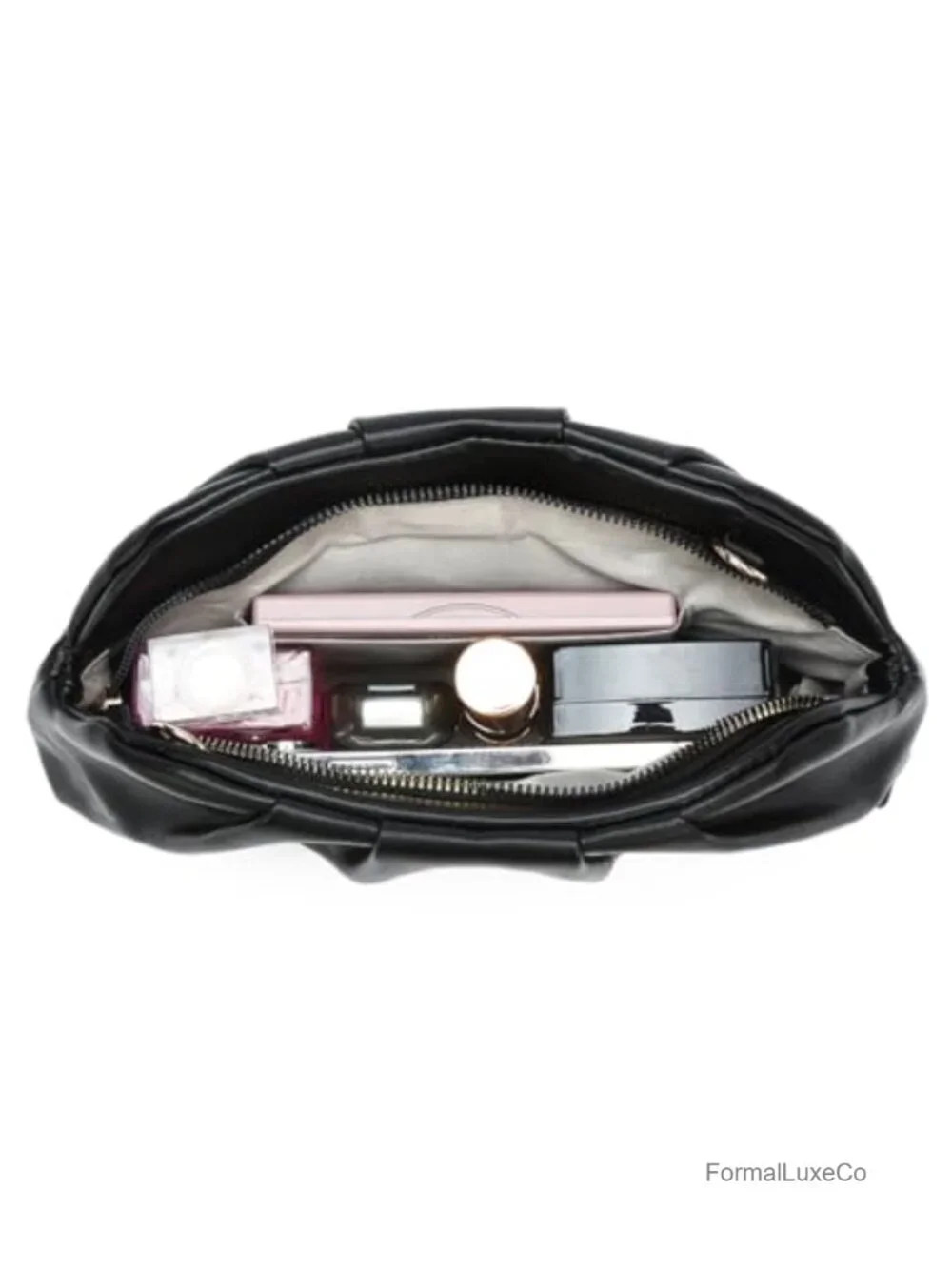 Fashion Cloud Shape Fold Leather Clutch Handbag with Chain